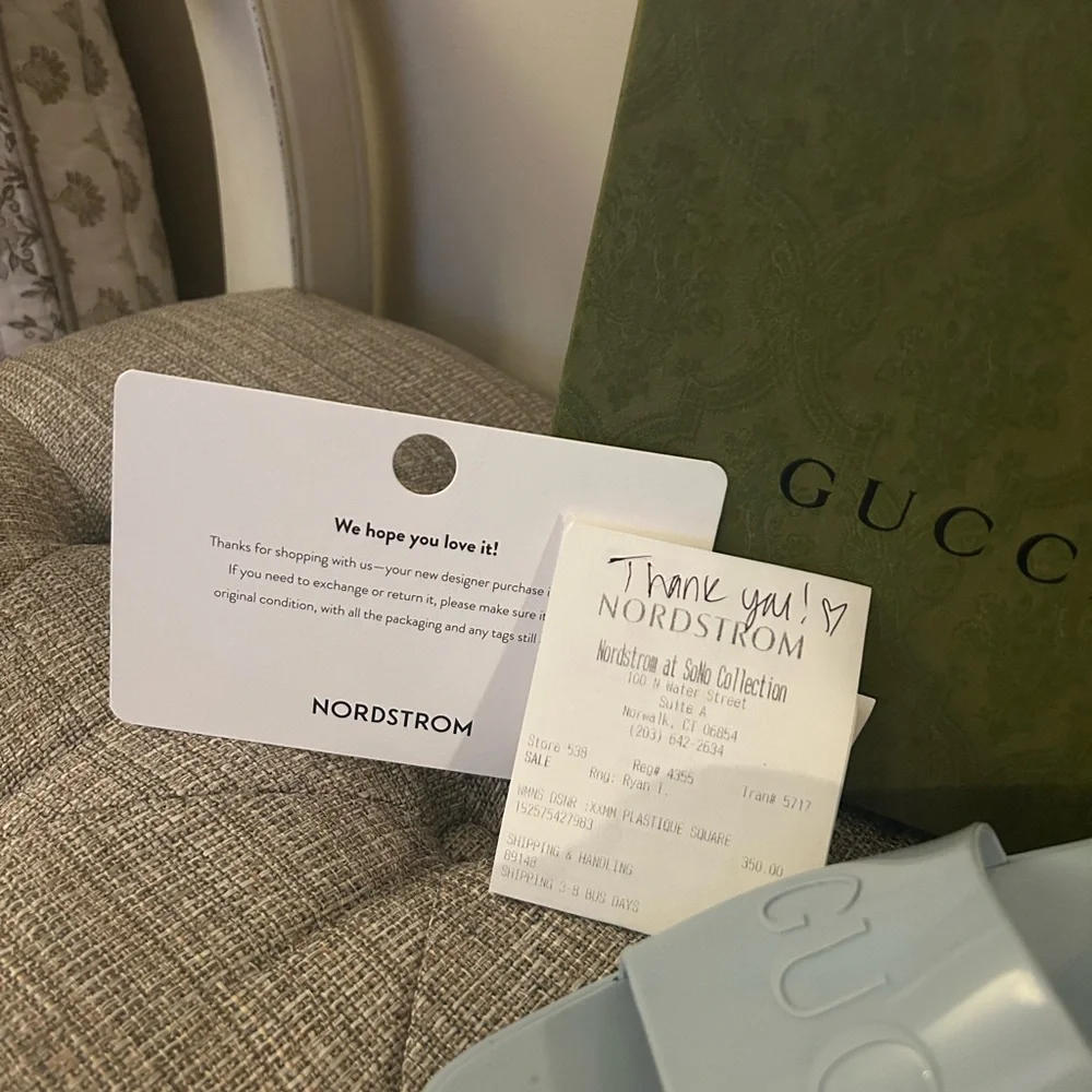 Gucci Sky Blue Rubber Platform Sandals - Picture 2 of 3